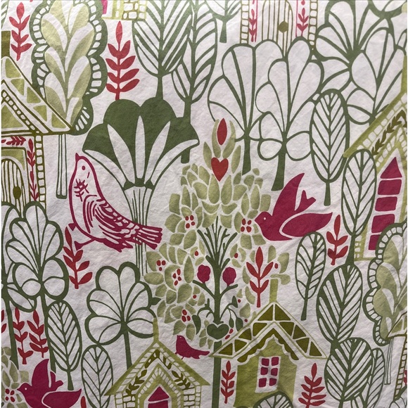 Pottery Barn Swedish House Full Queen Duvet Green Pink EC - Picture 1 of 6